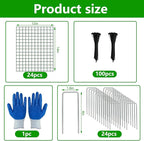 8 Pack Plant Protectors from Animals, 12''x14'' Metal Plant Cages for Outdoor Plants, Garden Plant Protector with Stakes & Zip Ties, Keep Rabbits Squirrels Out, Plant Cage for Flowers Vegetables