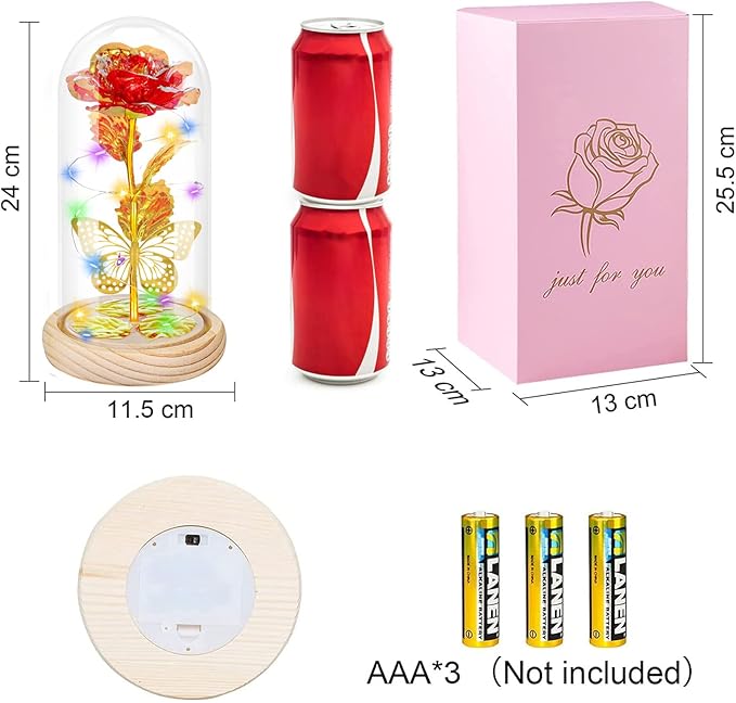 Gifts for Mom Mothers Day Rose Gifts Birthday Gifts for Women, Mom Gifts for Mother Day from Daughter Galaxy Glass Red Butterfly Flowers Rose Gifts for Sister,Grandma,Her,Wife,Anniversary,Wedding