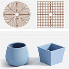 Plant Pot Grids 6PCS Plant Pot Soil Guard with Nails Grid Flower Cover Baby Safety Mouse Garden Home Protector(Brown M Square)