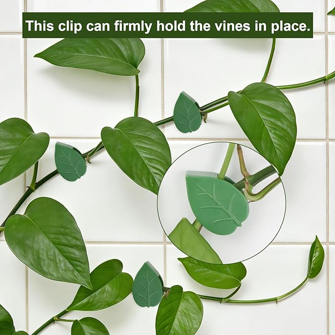 HNHMT 60 pcs Plant Wall Clips with 72 Pieces Acrylic Adhesive Sticker - Plant Climbing Wall Fixture Clips Plant Fixer Invisible Wall Vines Fixing Clips Self-Adhesive Hook Plant Clips