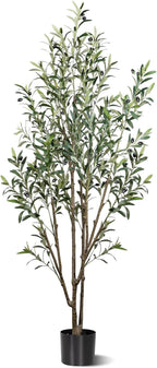 Artificial Olive Trees,6FT Tall Faux Olive Tree with Planter,Fake Olive Tree for Modern Home Office House Living Room Decor