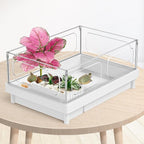 Moonorange Reptile Artificial Plants, Terrarium Plants Decorations Supplies, Aquarium Fish Tank Plants, Amphibian Habitat Hideout Tank Accessories(L Set-3pcs/F)