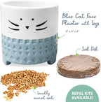 The Cat Ladies Cat Grass for Indoor Cats, Cat Grass Growing Kit with Organic Cat Grass Seed Mix, Soil and Ceramic Cat Planter, Pet Grass for Cats, Natural Hairball Remedy, Cat Gifts