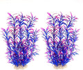 2 pcs Aquarium Decor Plastic Plants Extra Large 21 Inches Artificial Fish Tank Plants Tall Fish Tank Decorations Artificial Green Water Plants (Purple)