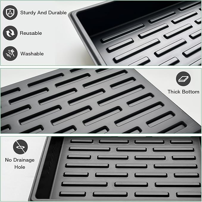 RooTrimmer 2.5 inch Square Pots 3.5 inch Deep 20 Cell Seedling Trays with Water Collection Nursery Trays (15"x11"x3") for Seeds Starting and Transplanting(5 Sets)