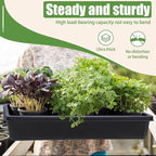 mwellewm 10 Pcs Seed Starter Tray Kit 1014 Seed Starting Trays Square Seedling Plant Tray Planting Sturdy Microgreens Growing Trays Reusable Germination Tray Indoors No Holes, 14x11x2.5In