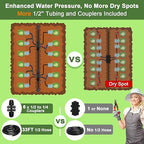 250FT Drip Irrigation Kit for Garden, Raised Bed Watering System with 1/2" & 1/4", Quick-Connect Plant Accessories, Drip Line Kit for Greenhouse, DIY Micro Sprinklers Set for Yard Outside, Raised Bed