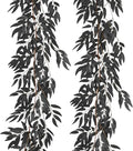 RECUTMS Artificial Hanging Willow Leaves Vine Twigs 2Pcs 5.7Ft Halloween Black Leave Garland Fake Silk Willow leaf Ivy Faux Greenery Plant for Indoor Outdoor Jungle Birthday Fall Christmas Party Decor