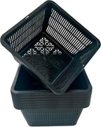 16 Pcs 9 Inch Aquatic Plant Baskets for Hydroponics Water Garden Plant Pots Black Plastic Mesh Basket Square Plastic Mesh Pond Containers for Live Aquarium Plants