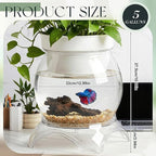 Geelin 5 Gallon Plastic Aquaponic Betta Fish Tank Aquaponic with Base and Top, Large Bowl Shatterproof Ecosystem Aquarium with Clear Clarity for Terrarium, Flower Vase Betta Fish Centerpiece Gifts