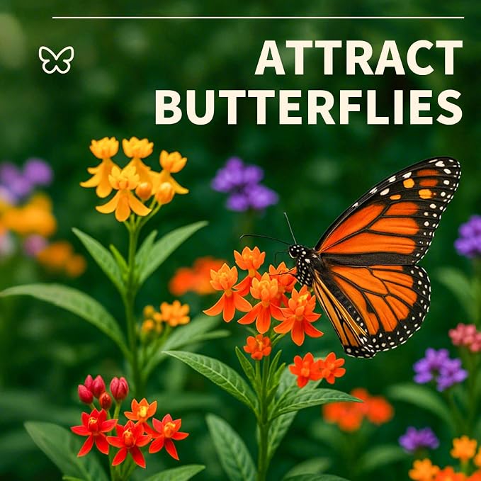 720+Mix Milkweed Seeds for Monarch Butterflies - 6 Individual Varieties Perennial Wildflower Colorful Pollinator Garden (Each pack120+ Seeds)., Easy to Grow for Backyard & More (Mix Milkweed Seeds)