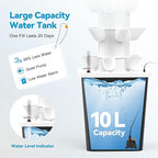 JESLED Hydroponic Tower with Tent, Hydroponics Growing System with 5000K Full-Spectrum Grow Lights, Dual Timers for Auto Watering & Lighting, Grows 30 Herbs & Vegetables, 10L Water Tank, High 37"