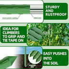 Fabulas Garden Stakes 16 Inch 30 Pack, Diy 4ft 5ft 6ft 7ft 8ft Tomato Stakes Plastic Coated Metal Plant Sticks Stakes Supports with 20 Connectors 15 Rotatable Clips for Indoor Outdoor Plants Vegetable
