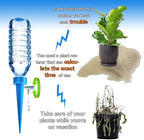 Self Watering Spikes for Indoor Outdoor Plants - 12 Pack Plastic Bottle Garden Drip Irrigation System With Adjustable Control Valve - Automatic Watering Bulbs and Globes