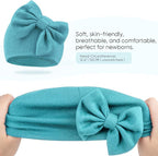 BQUBO Newborn Baby Girls Hats Mittens Set Hospital Hat Beanie Infant Bow Hats Baby Cotton Gloves for 0-6 Months