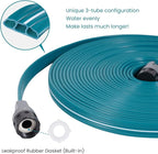 LINEX Sprinkler Soaker Hose 50 ft 2 pack for Garden Lawn Watering Hose with Hose Stakes