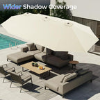 SUPERJARE 13FT Outdoor Umbrella for Patio, Double sided Pool Umbrellas with Fade Resistant Canopy, Large Table Umbrella for Deck, Market, Backyard - Cream White