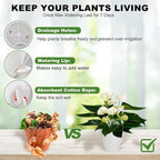 Vanslogreen Plant Pots, 7/6.5/6/5.5/5 Inch Self Watering Planters, Pots for Indoor Plants with Drainage Hole for Succulents, African Violet (Matte White)