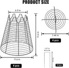 4 Pcs 11.6"×11.6" Plant Protectors from Animals, Sturdy Metal Plant Cages for Outdoor Plants, Reusable Wire Garden Cloches, Plant Protector to Keep Squirrels, Rabbits, Birds, Black