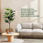 Artificial Fiddle Leaf Fig Tree, 4FT Faux Ficus Lyrata Plant Tall Fake Tree for Home Decor Artificial Tree for Indoor Office Living Room (Fiddle Leaf Fig Tree, 4 FT)