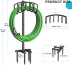 Keten Garden Hose Holder, Detachable Metal Water Hose Holder Stand, Heavy Duty Freestanding Garden Hose Reel Rack and Hose Storage Organizer for Outside Yard