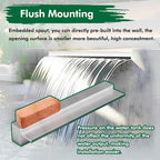 Heavy Duty 74.8" Stainless Steel Waterfall Spillway Box - Outdoor Water Feature for Patios, Fish Ponds, Landscaping & Pool Overflow, Durable Black Finish
