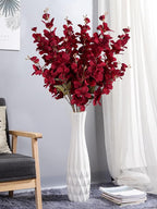 6PCS 35.43'' Red Delphinium Artificial Flower Faux Larkspur Silk Flowers Long Stem Blossoms Flowers for Tall Vase Floral Arrangements Home Table Wedding Decor(Red)