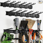 Aking Ace Garage Tool Organizer Wall Mount, 96-Inch Heavy Duty Garden Tool Rack for Shed, Holds 350lbs, Adjustable Storage Hanger for Shovel, Rake, and Power Tools