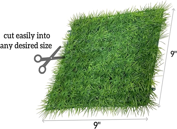 Aquarium Decor Artificial Plastic Lawn Grass,4PCS 9 inches Fish Tank Decorations, Easy Install Green Plants for Aquariums and Hermit Crab Climbing Habitats with 16 Suction Cups