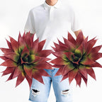 Artificial Agave Plants, Realistic UV Resistant Fake Aesthetic Plants for Outdoor Indoor, Home Decor for Garden, Porch, Doorway, Patio (2PCS, Red, Large)