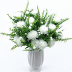 Fake White Dandelion Flowers Simulated Ball Flower Ornaments, Artificial Plant Plastic Faux Greenery Indoor Home Decor Outdoor Garden Wedding Party Christmas Vase Planter Filler DIY Decoration 4 Pack