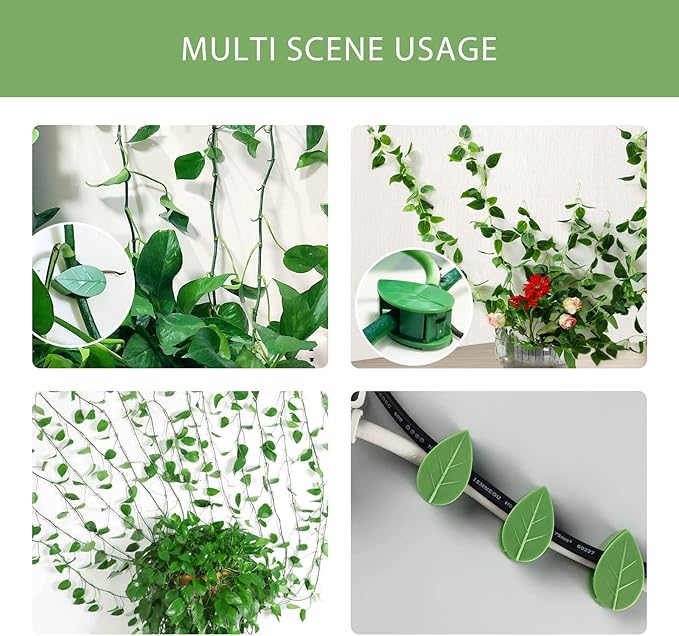 Plant Clips for Climbing Plants（40 Pack）, Self-Adhesive Fixer, Plant Climbing Wall Fixture Clips for Supporting Stems Grow Upright, Vines Traction, Cable Wire Fixing
