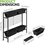 CADUKE Raised Garden Bed, Garden Raised Planter Box with Legs, 32" Elevated Vegetable Garden Beds with Drainage Holes & Trellis, Herb Garden Planter Outdoor for Vegetables, Balcony, Patio, Black