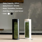 Moss Air – Living Moss Terrarium Humidifier | Soothing Mist Fountain & Ambient Light | Zen Desk Decor, Aesthetic Room Decor | Portable & Whisper-Quiet
