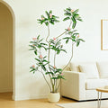 Artificial Mahonia Fortunei Tree - 6FT Artificial Plants Indoor, Fake Floor Plant with White Planter, Tall Sumac Faux Plants for Decor Indoor Home Sala Office Hotel Patio Studio（Pink