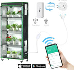 Indoor Greenhouse with Grow Light, 35.8" W x 17.8" D x 71.8" H, 5-Tier Plant Shelf with 3-Color T8 Growth Lights, Plant Stand with Smart Timing Plug and thermohygrometer