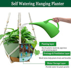 Koalaime Hanging Planter Self Watering 10 Inch, 2 Pack Indoor Outdoor Hanging Baskets, Hanging Flower Pots with Drainage Hole & 2 Kinds of Plant Hangers for Garden Home Decor(Green)…