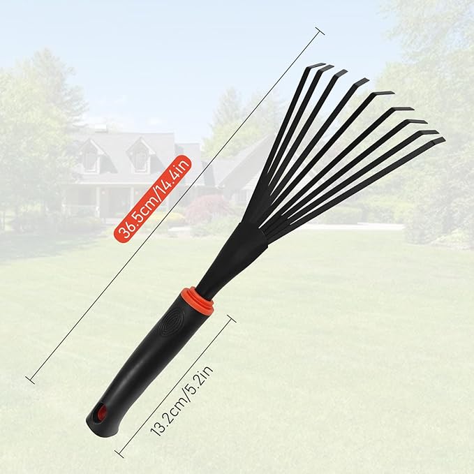 FR Small Hand Rakes, Garden Stainless Steel Hand Rake Soil Tiller, Garden Sweep Yard Flower Beds Tool