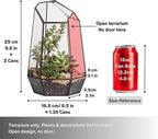 NCYP No Door Geometric Glass Terrarium Planter for Small Succulent, Small Cacti, Black Irregular Opened Terrarium Pot, Indoor Home Garden Office Tabletop Decor, 6.5" x 5.7" x 9.8" (No Plants)