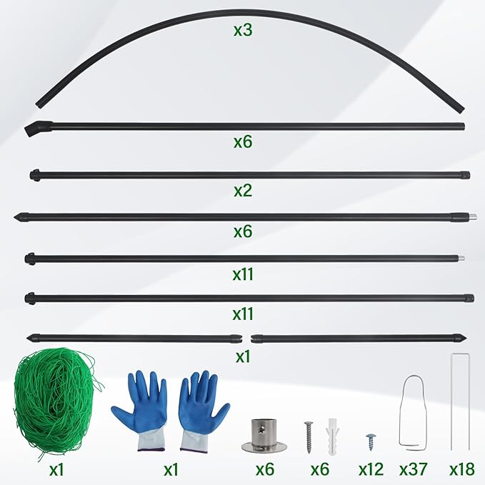Garden Arch Trellis for Climbing Plants, Adjustable Tunnel Trellis 7.4FT Tall & 5.7 FT Depth, Metal Plant Support Garden Trellis Arch for Outdoor Climbing Vine,Vegetable, Fruit, Flower
