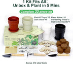 10 Indoor Herb Garden Kit, 33pcs Complete Kitchen Herb Starter Set Including 4-Color Pots, Soil & Tools, Unique Gift Ideas for Plant Lovers, Women, Men, Mom, Friend, Birthday, Housewarming, Christmas