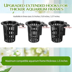 Xthrotsenk 2 Pcs Aquarium Plant Holder with 3 Size Hooks Hanging Fish Tank Plant Holder with 16 Hooks 4 Suction Cups for Fish Tank Cultivation Aquascape Decorations White Black