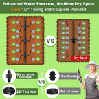 Drip Irrigation Kit for Garden, Quick-Connect Raised Bed Watering System with 1/2" & 1/4" 150FT, Plant Accessories, Drip Line Kit for Greenhouse, Sistema De Riego Por Goteo