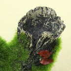 Gigicloud Resin Moss Tree House Fish Shrimp Hiding House Aquarium Fish Tank Decoration Accessories Artificial Resin Log Tree Branch with Moss Fish Tank Decoration