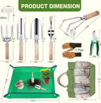 Gardening Tools Set for Women 29Pcs Heavy Duty Garden Hand Tools Set with Floral Tote Bag Rust-Proof Garden Tool Kit Supplies Gardening Esssential Gifts for Women Men