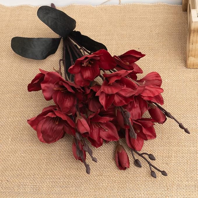 Silk Artificial Orchid Flowers Autumn Butterfly Fake Flower Wedding Home Christmas Decoration Living Room Plants Bouquet White,red