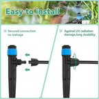 Drip Irrigation Emitters for 1/4" Tubing: Adjustable 360 Degree Water Flow Drippers with Lock Barbed - Drip Spray Emitters Parts for Garden Watering System (25pcs)