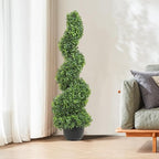 VEVOR Artificial Boxwood Spiral Topiary Trees, 3ft Tall (2 Pieces) Faux Plant Outdoor, All-Year Green Fake Plant with Replaceable Leaves for Decorative/Indoor/Porch/Garden