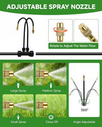 66FT Drip Irrigation System with Timer, Automatic Watering System Kit with Solid Brass Metal Connectors, 360° Dual‑Outlet Adjustable Nozzles for Garden, Yard, Lawn, Greenhouse & Potted Plants