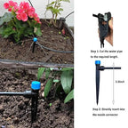 Drip Irrigation System with Water Timer for Garden,Main ID 1/2inch 16.5Ft and 1/4inch 96Ft Water Hose, Watering System Sufficient Water Pressure, Irrigation Dripper Waterflow Evenly Easy DIY